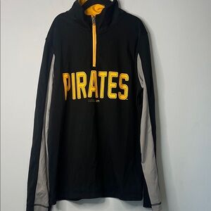 MLB Pittsburg Pirates Baseball Kid Black Yellow 1/4 Zip Pullover Boys Size 10/12
